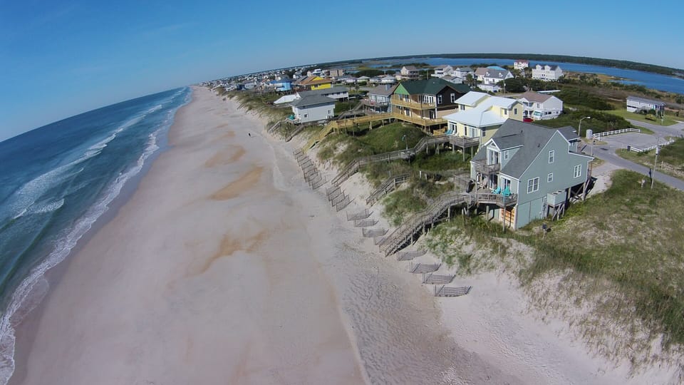 A view down the beach