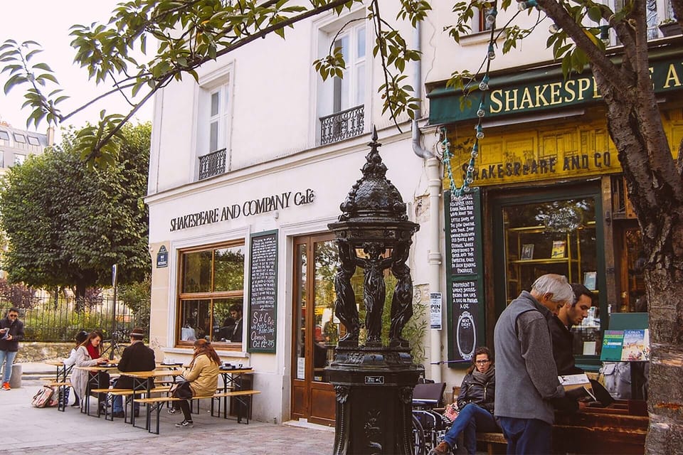 The iconic Shakespere & Company bookstore is just a 10-minute walk from Place Dauphine.