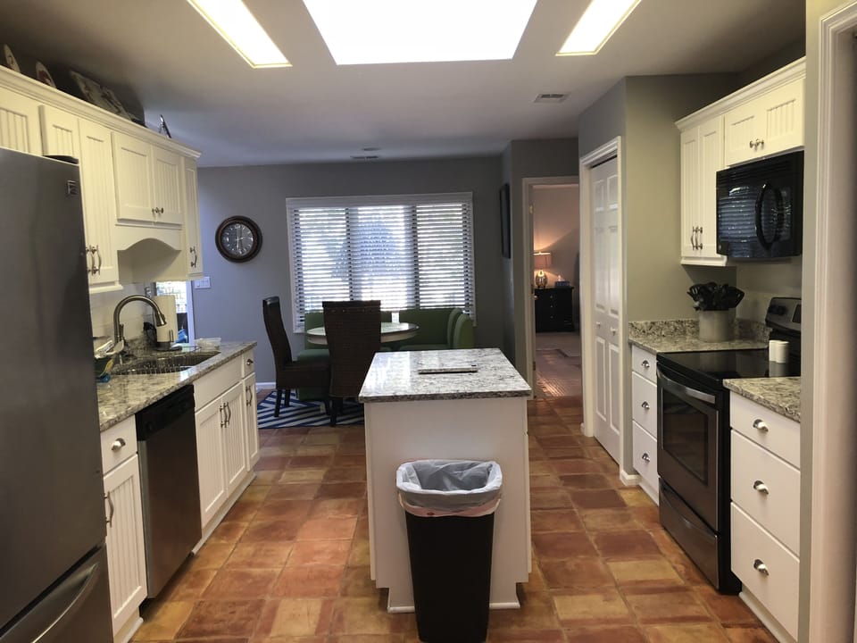 Eating Space on one side the kitchen nook and the other side the dining room.