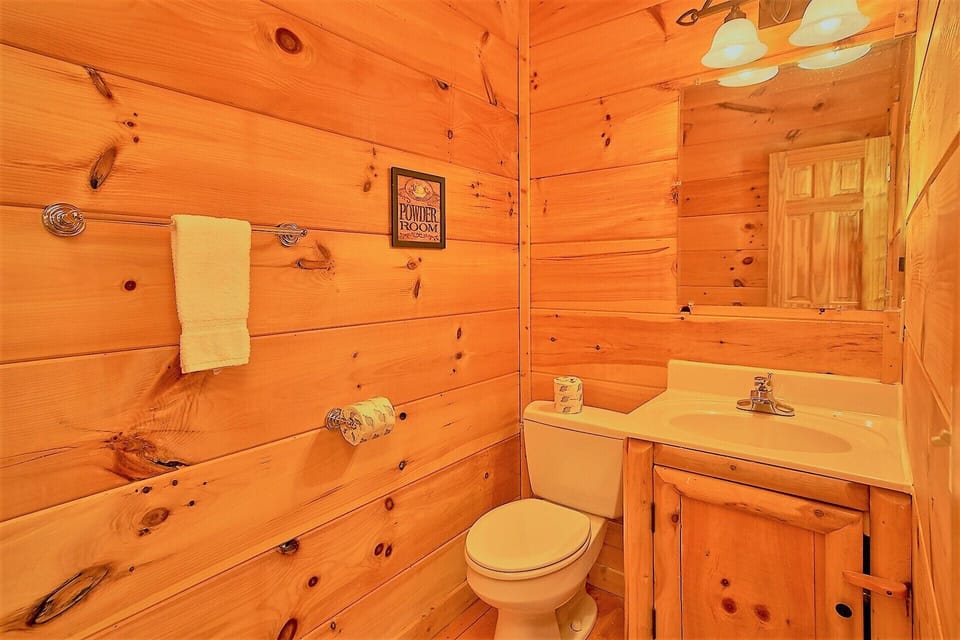 A half bath in the game room downstairs.