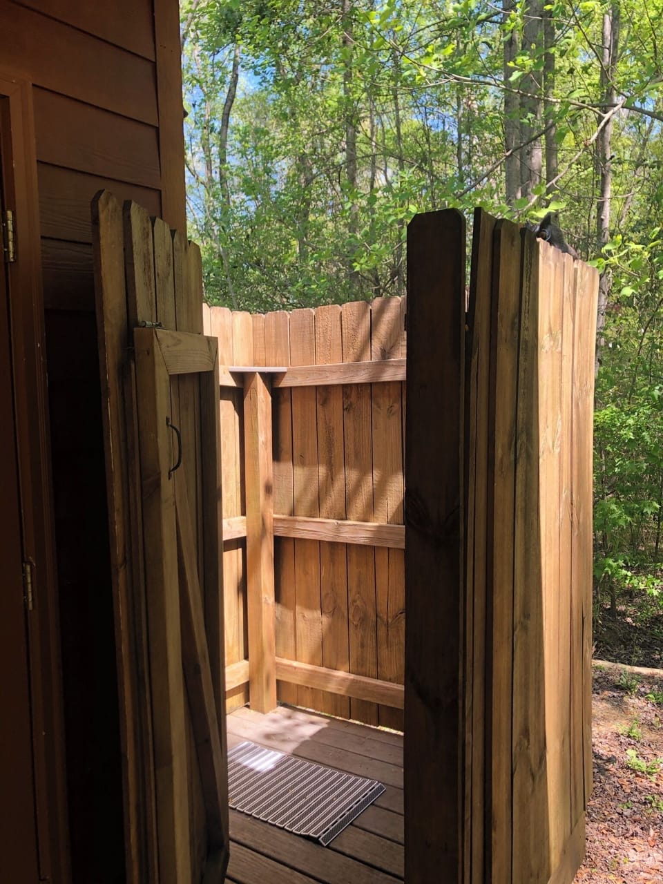 Outdoor shower with hot water! You have to experience this!