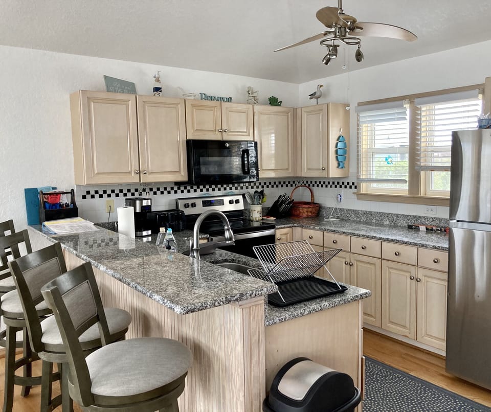 Open kitchen area. 