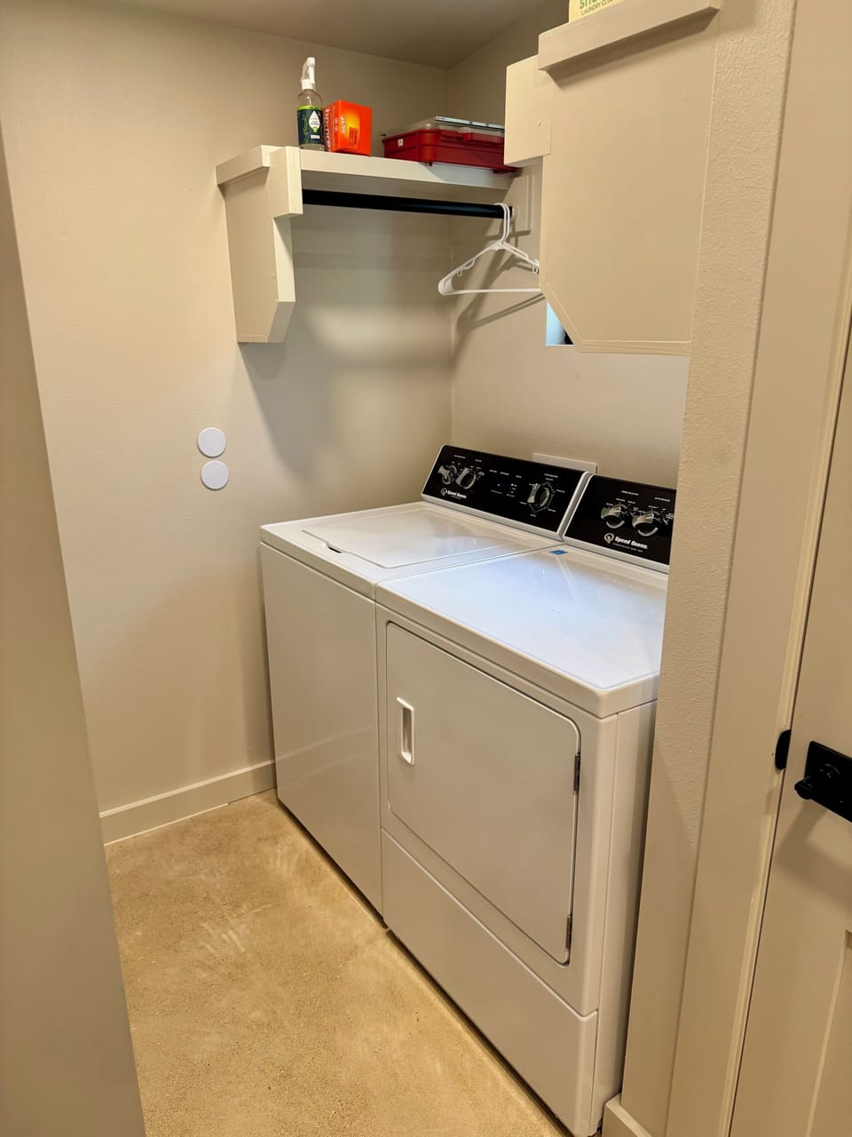 Washer and dryer for use by guests