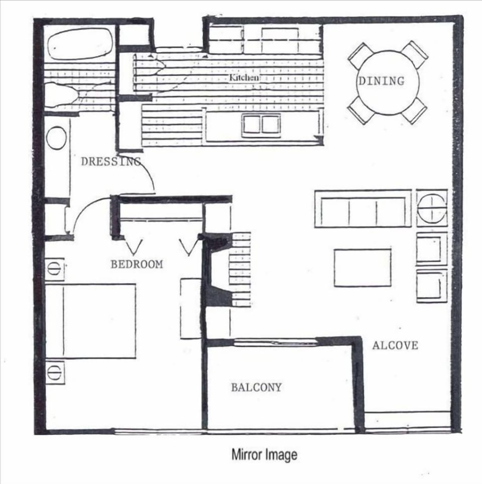 Floor Plan-Unit #203 (use mirror to see exact layout as drawing is flipped)