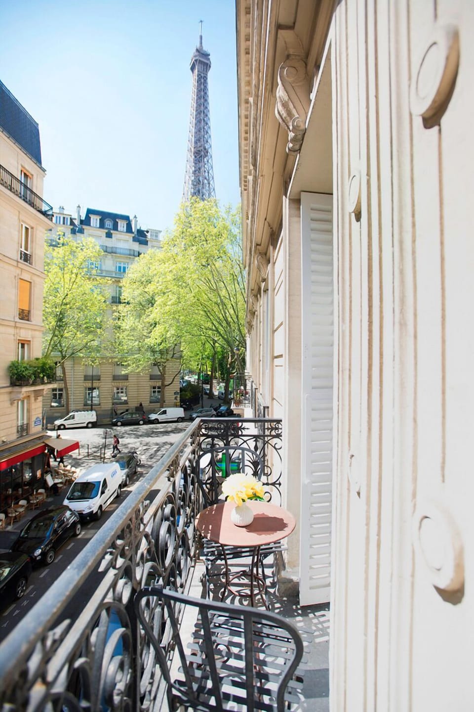 Unforgettable Eiffel Tower view from the balcony!
