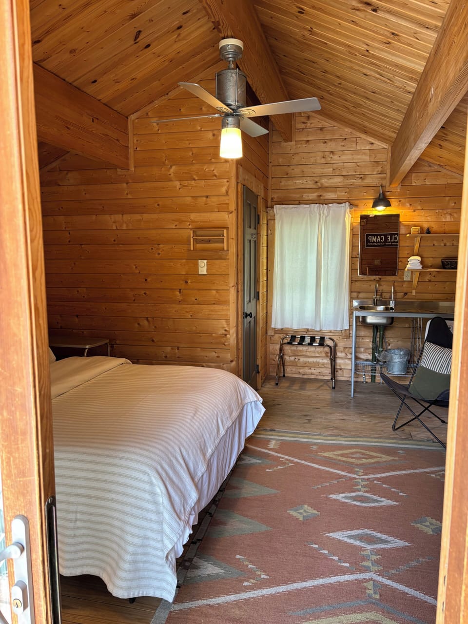 sleeping cabin #1 (queen bed, bathroom, tv)
