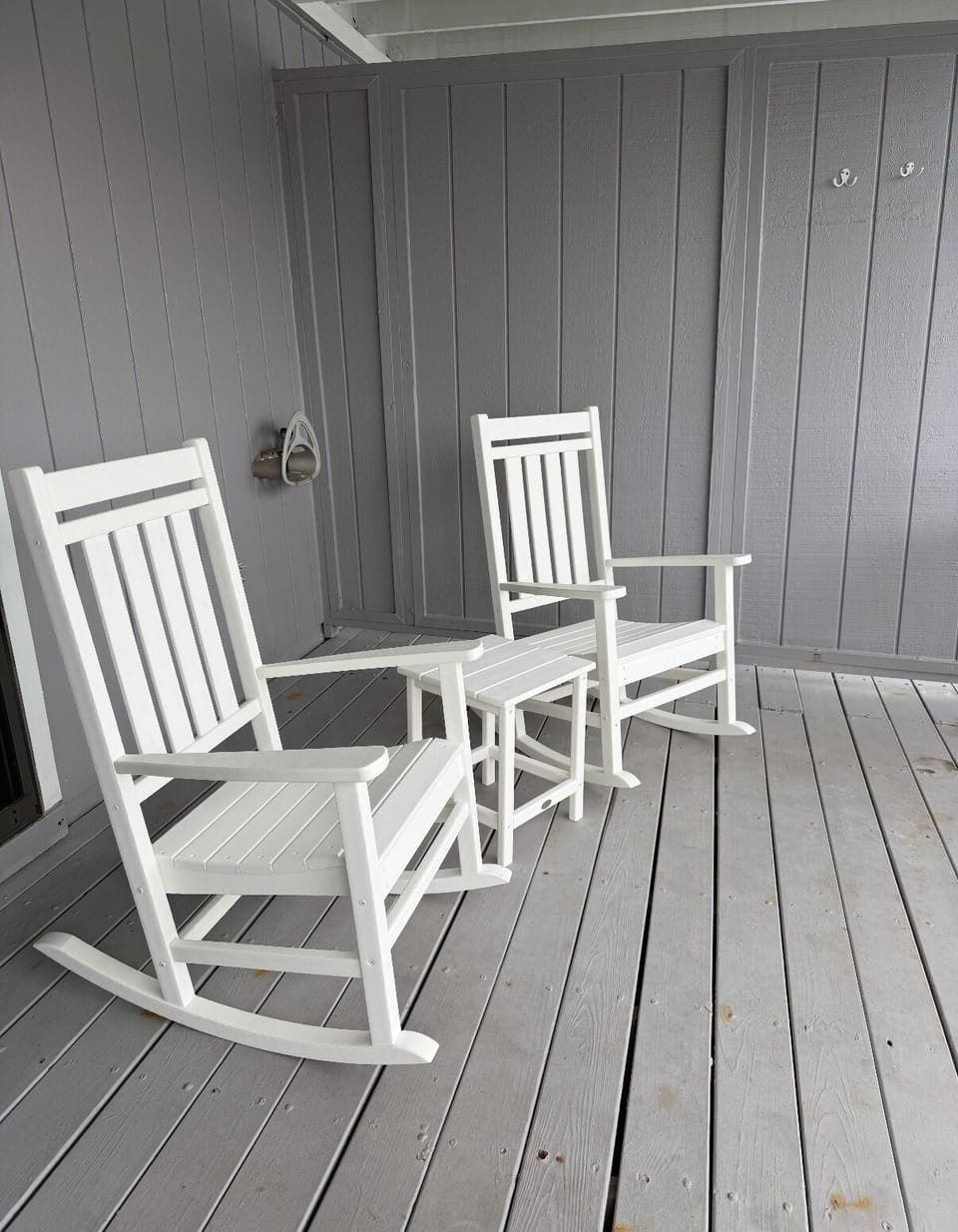 Downstairs deck.