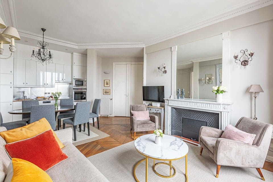 The rental features tasteful, chic furnishings throughout.