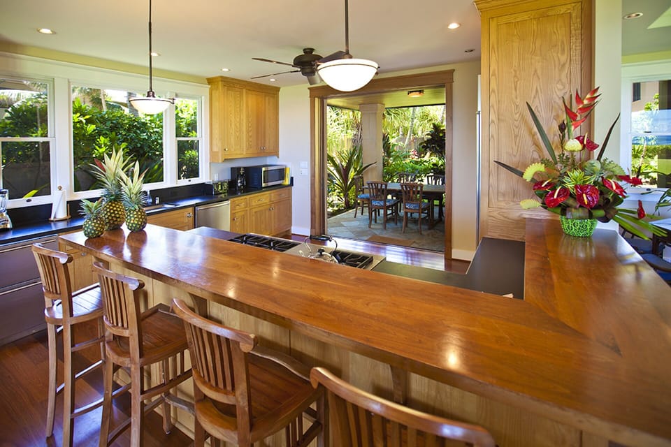 The bar at the very well appointed kitchen
