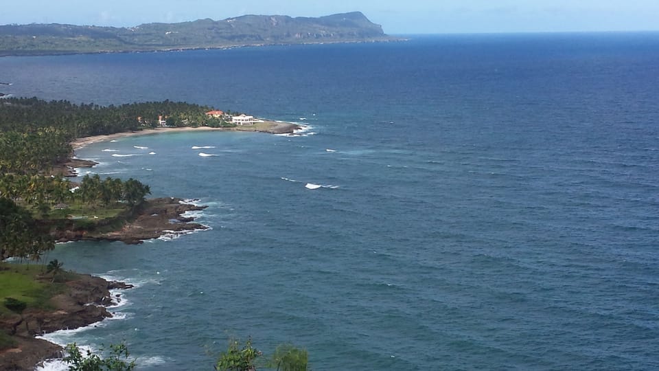 View of our secluded beach from a 350 foot mountain, one mile away.