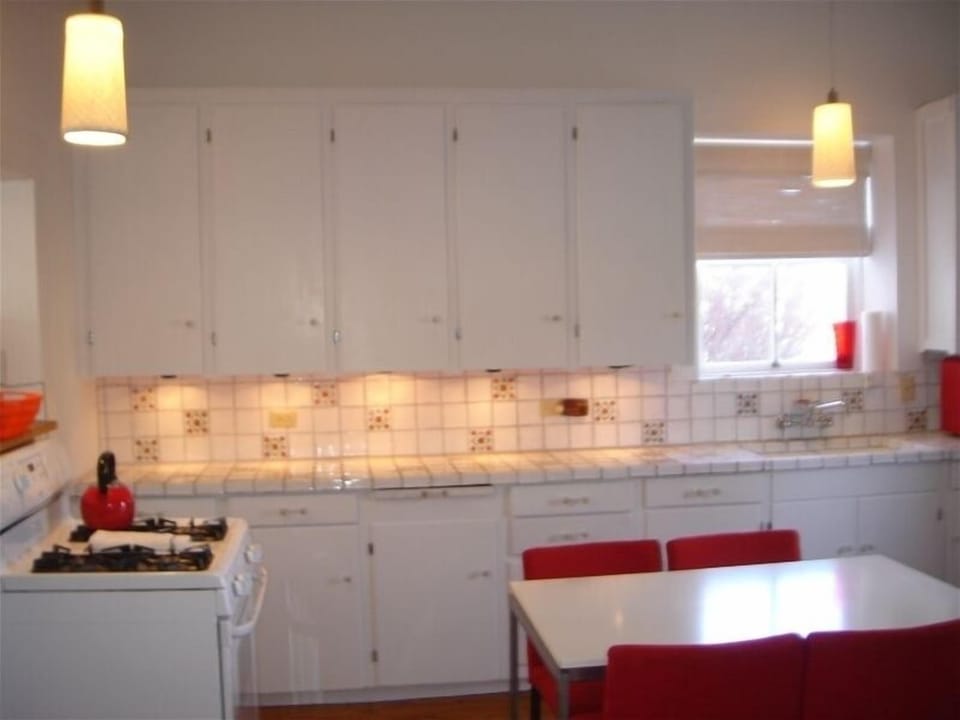 fully equipped kitchen, dishwasher, full size refrigerator with ice maker.