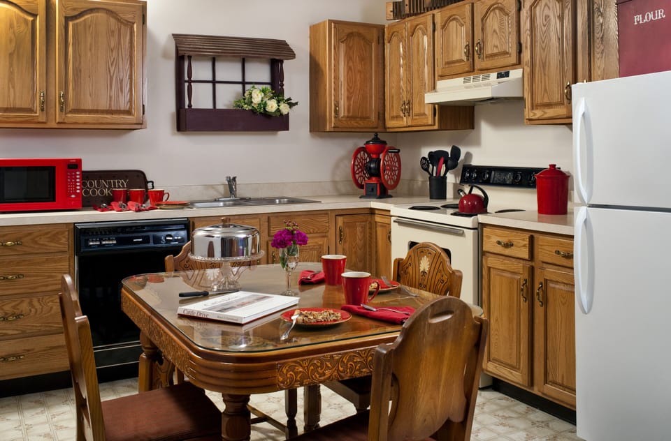 We provide enough food for at least your first breakfast, and a full cookie jar