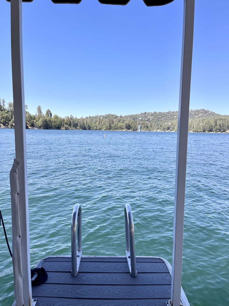 Our  dock with swim ladder.