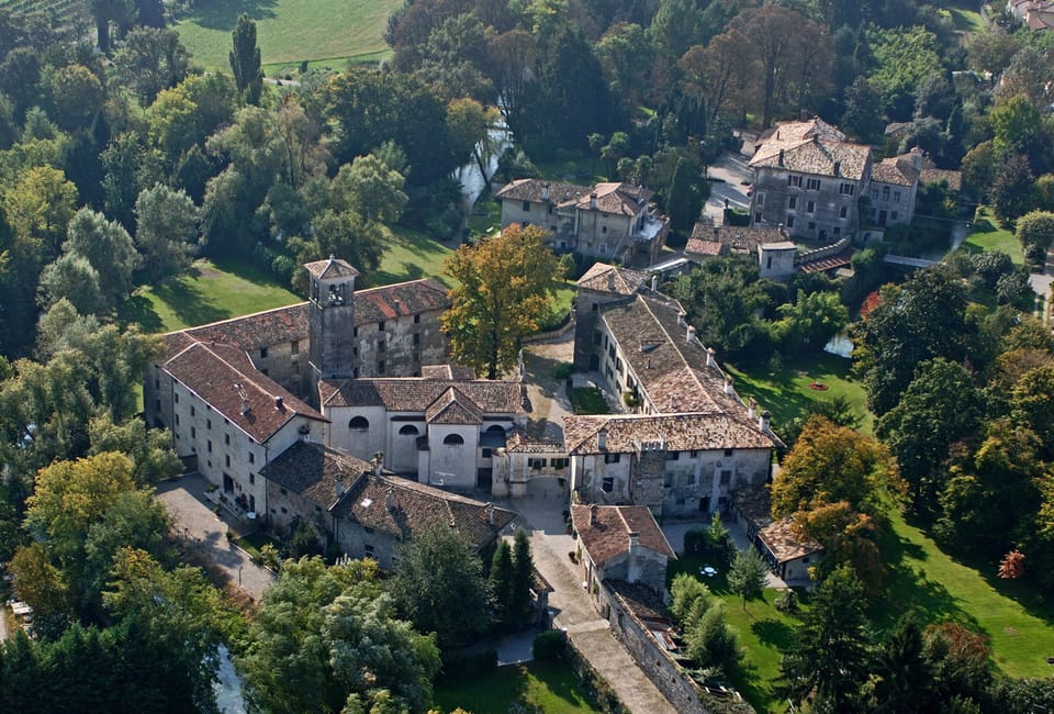 Castle complex. Casa Artuico, Casa Rambaldo and the rice mill are still ruins
