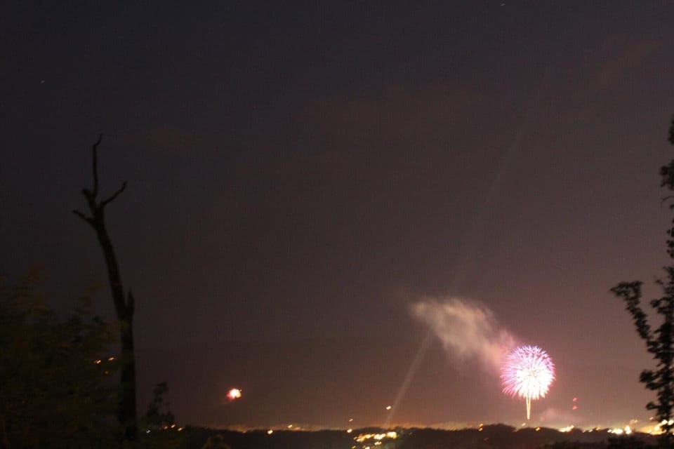 Pigeon Forge fireworks on 4th of July. Dollywood also shoots off fireworks 