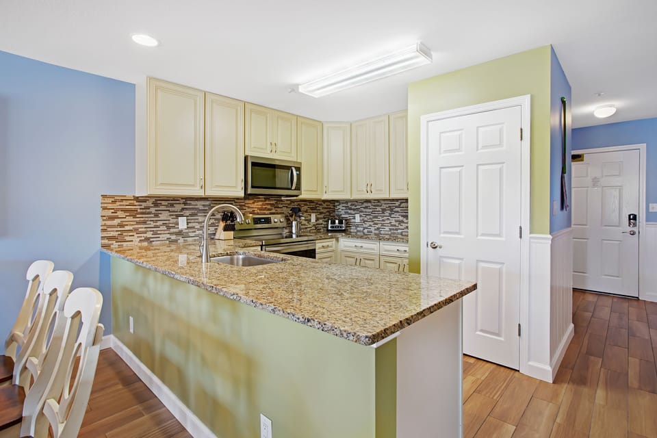 Well-equipped kitchen with plenty of counter space.