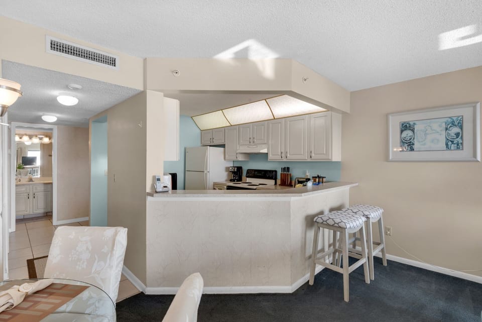 Comfortable seating for dining for six.