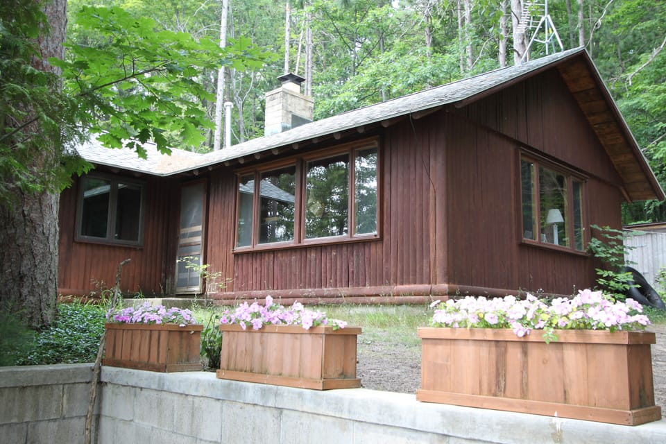 Looking back at Loon Lodge from the deck.