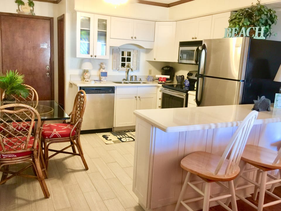 Fully stocked kitchen even has a Keurig, crock pot, and just about everything!