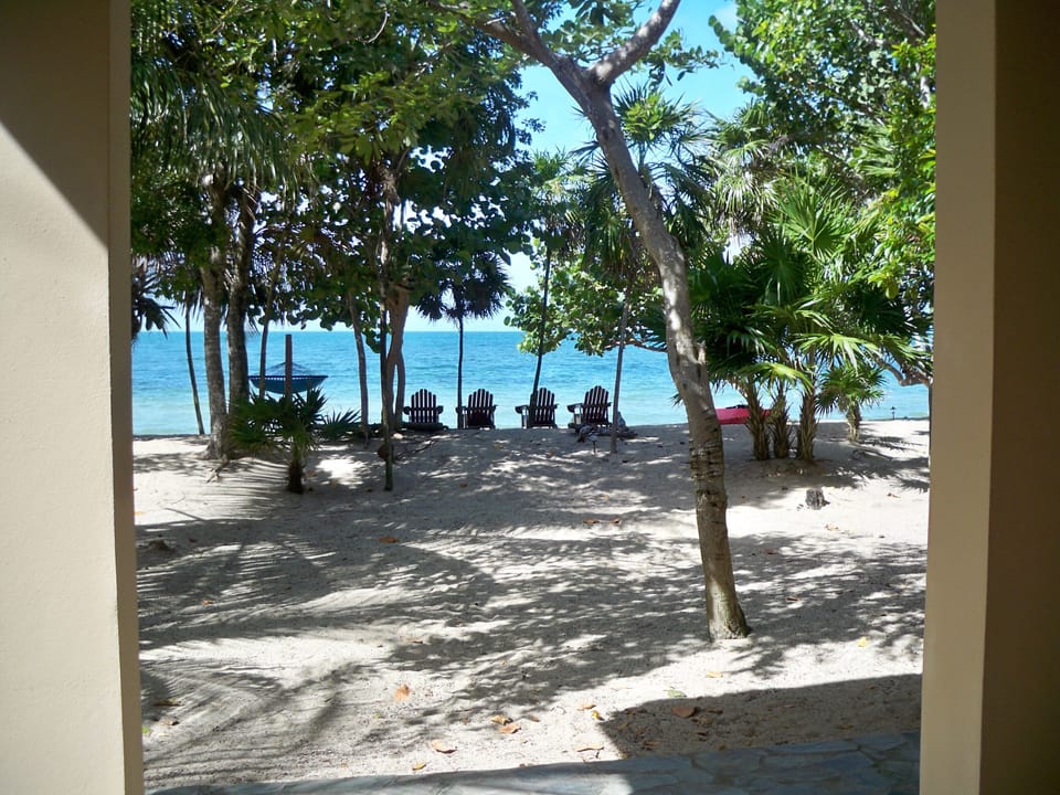 Beach view from the covered patio - 25 steps to the water!
