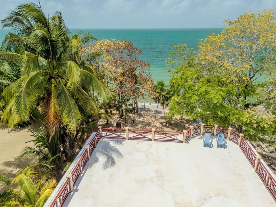 Aerial view of the rooftop and beachfront!