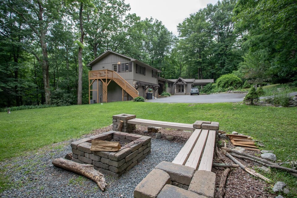 Fire pit with wood usually provided!