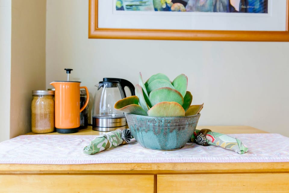  Organic homemade granola, coffee, tea and sugar for your morning birds.
