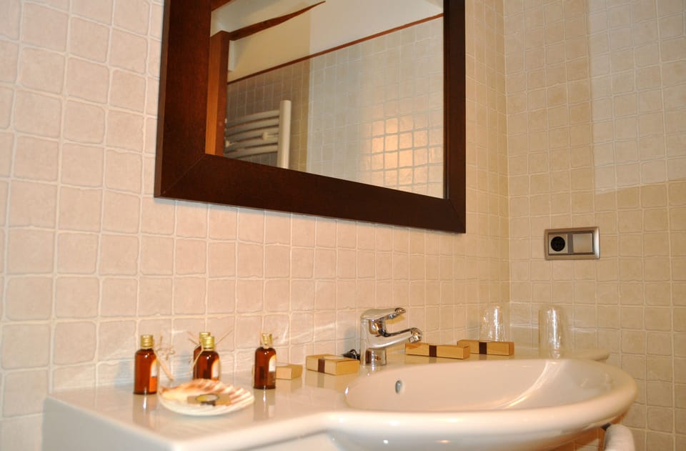 Shower, free toiletries, towels