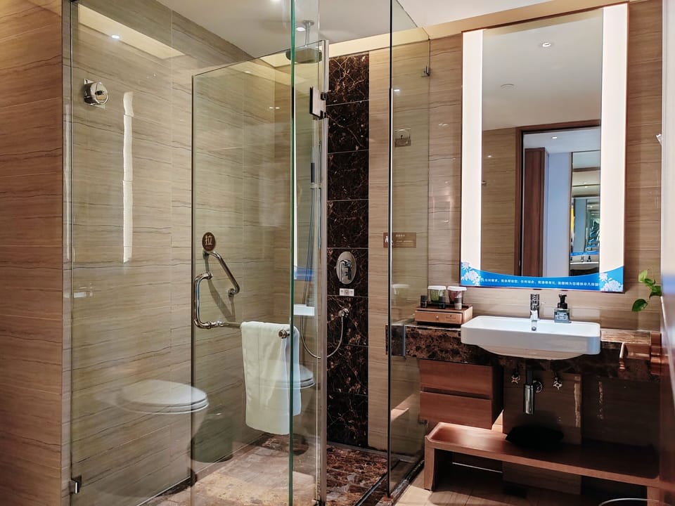 Free toiletries, hair dryer, bathrobes, slippers