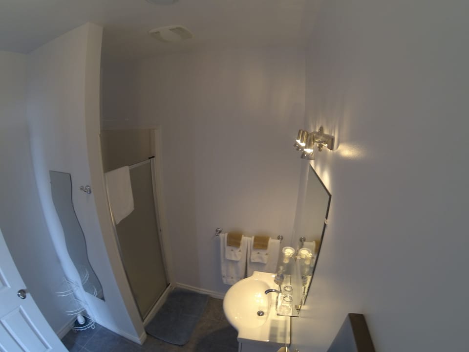 Premium Room, 1 Queen Bed, Refrigerator & Microwave, Partial Sea View | Bathroom | Shower, free toiletries, hair dryer, towels
