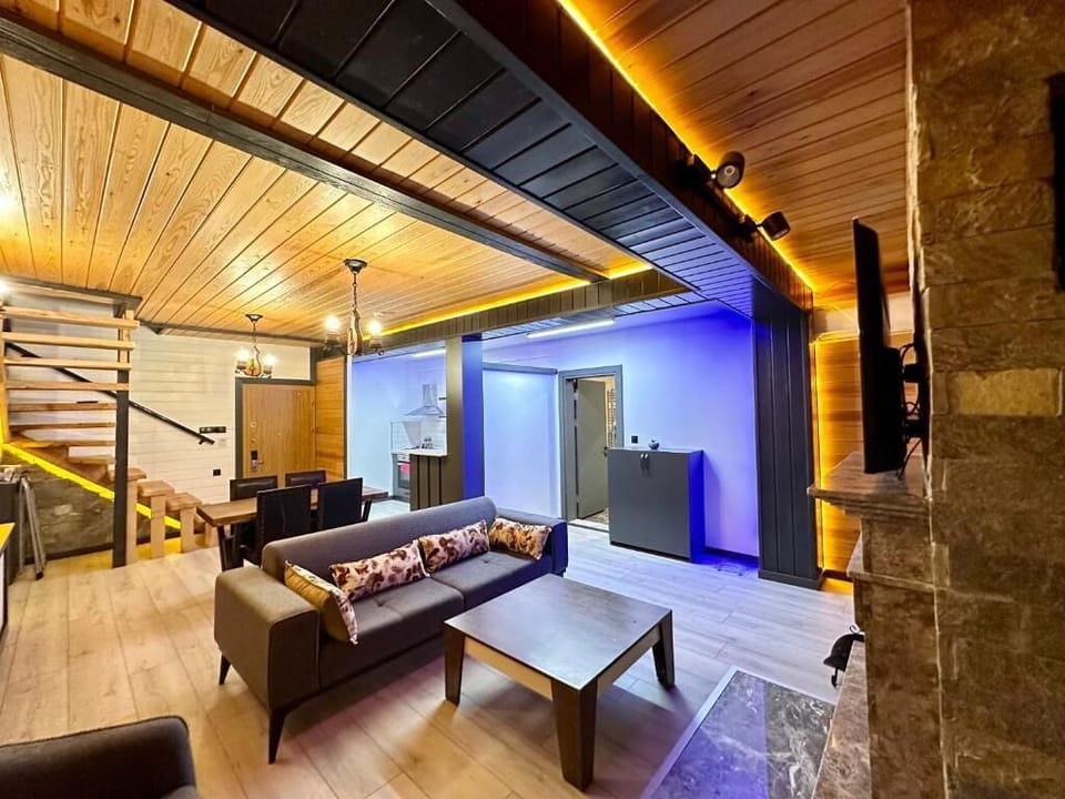 Deluxe Villa, 2 Bedrooms | Living area | LCD TV, heated floors