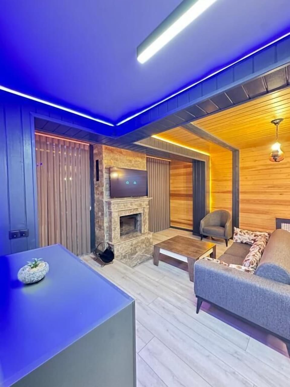 Deluxe Villa, 2 Bedrooms | Living area | LCD TV, heated floors