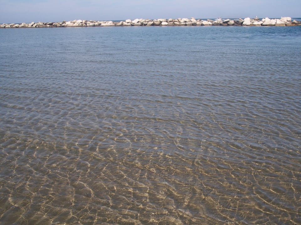 On the beach, white sand