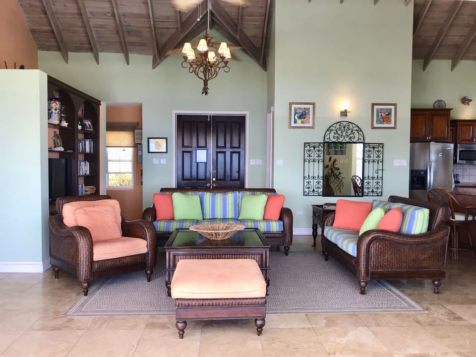 LIVING ROOM AREA WITH VIEW OF MT NEVIS
