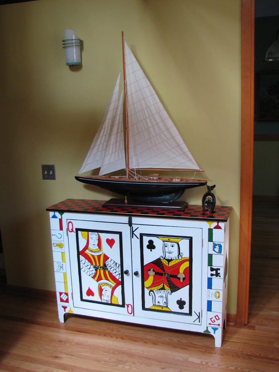Game cabinet with cards & board games