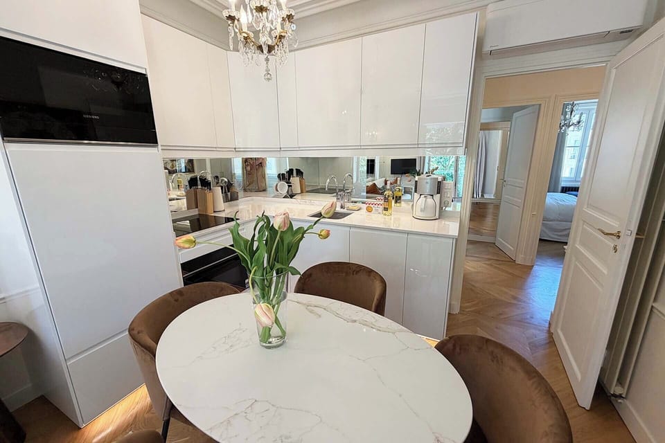 The kitchen has everything you need to prepare gourmet meals.