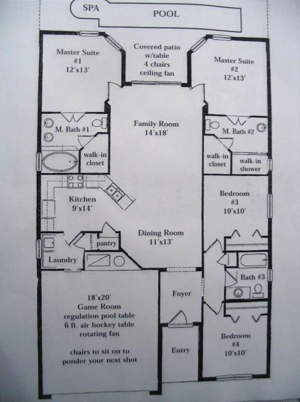 Open floor plan with lots of sleeping  privacy. Tile floors from foyer to pool