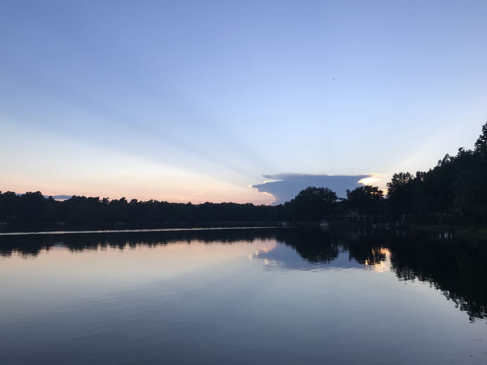 Lake Catherine at sunset- across the street from condo. 