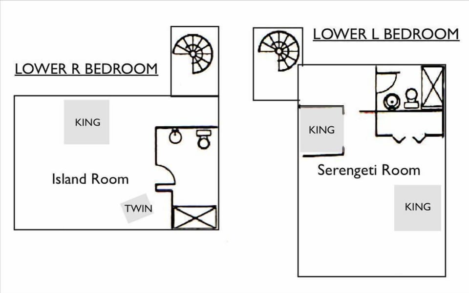 Floorplan of Lower Bedrooms