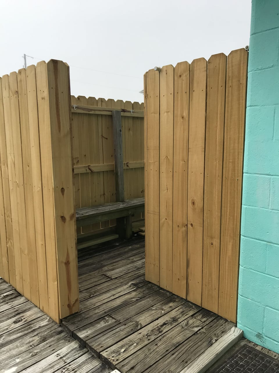 Entrance to outdoor shower