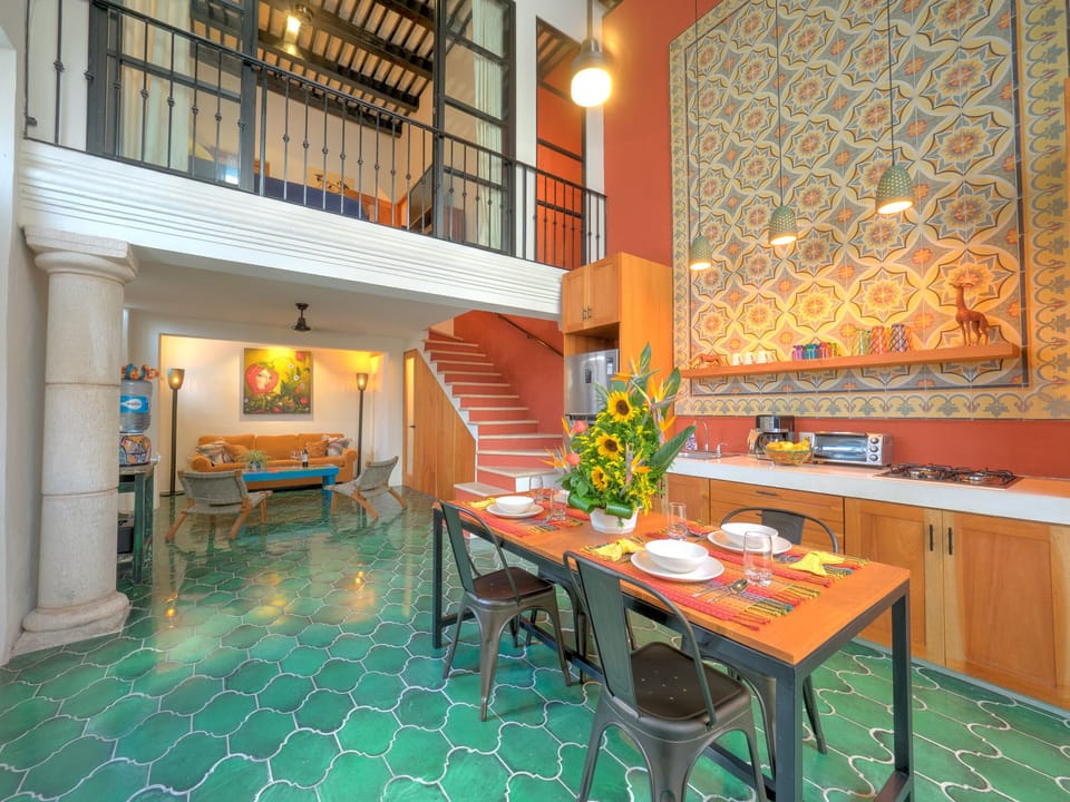 Burro y Flauta's Casa Jirafa is one bedroom, two bath loft-style vacation home.