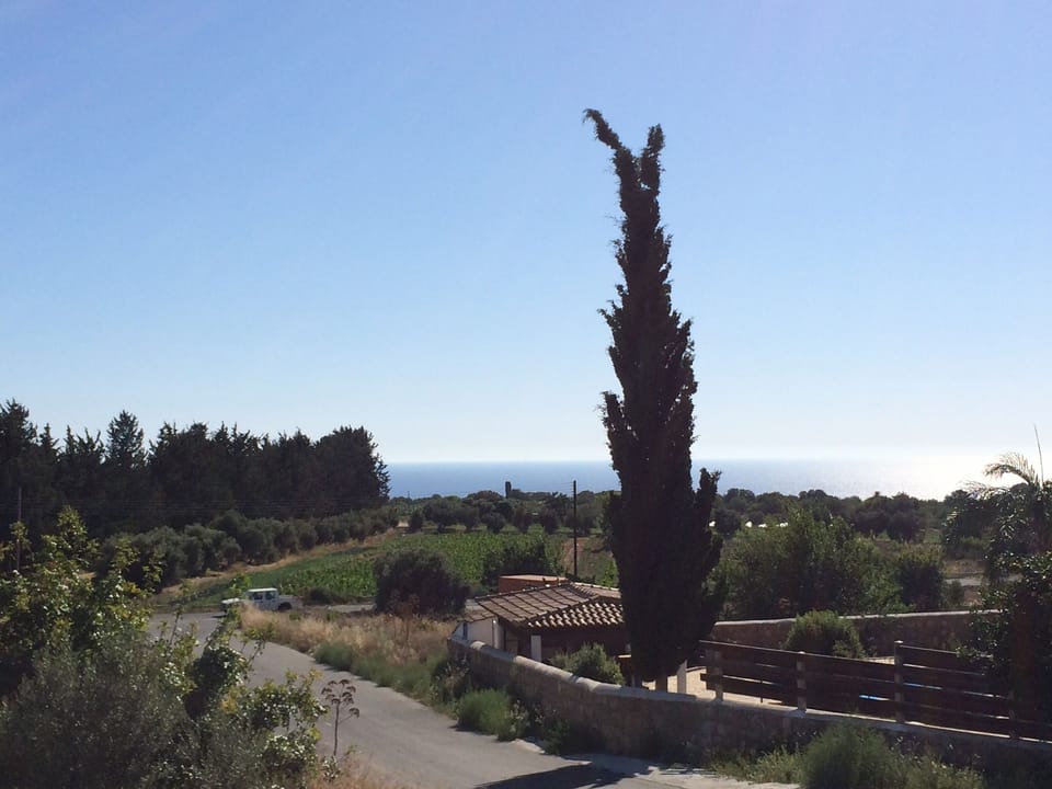 Our street view over fields to the sea