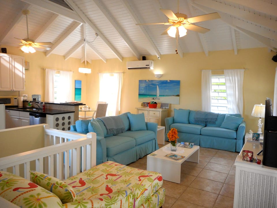 Great Room from the Northeast facing Southwest from the top of the stairs