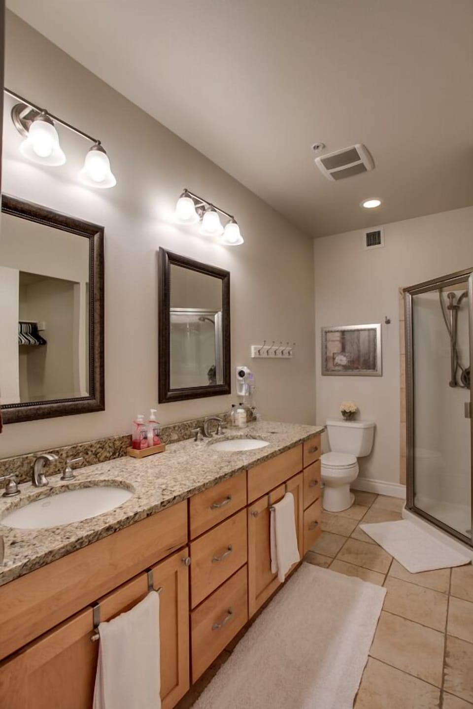 Master bath with walk in closet and shower