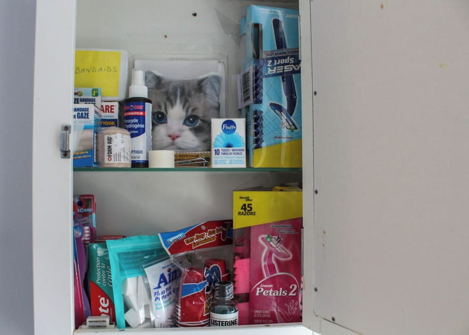 We provide basic first aid items, disposable razors, & toothbrushes
