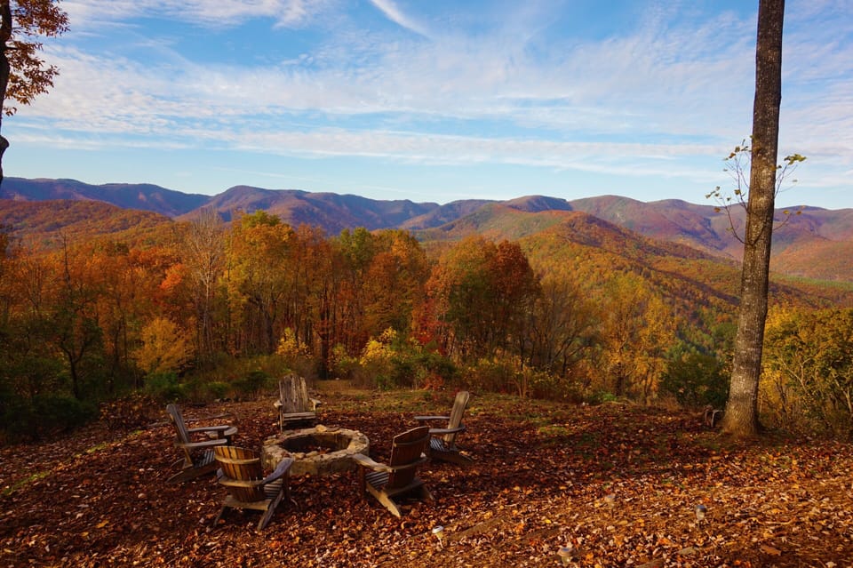 Amazing Autumn colors!  Enjoy great conversation and s'mores around the fire