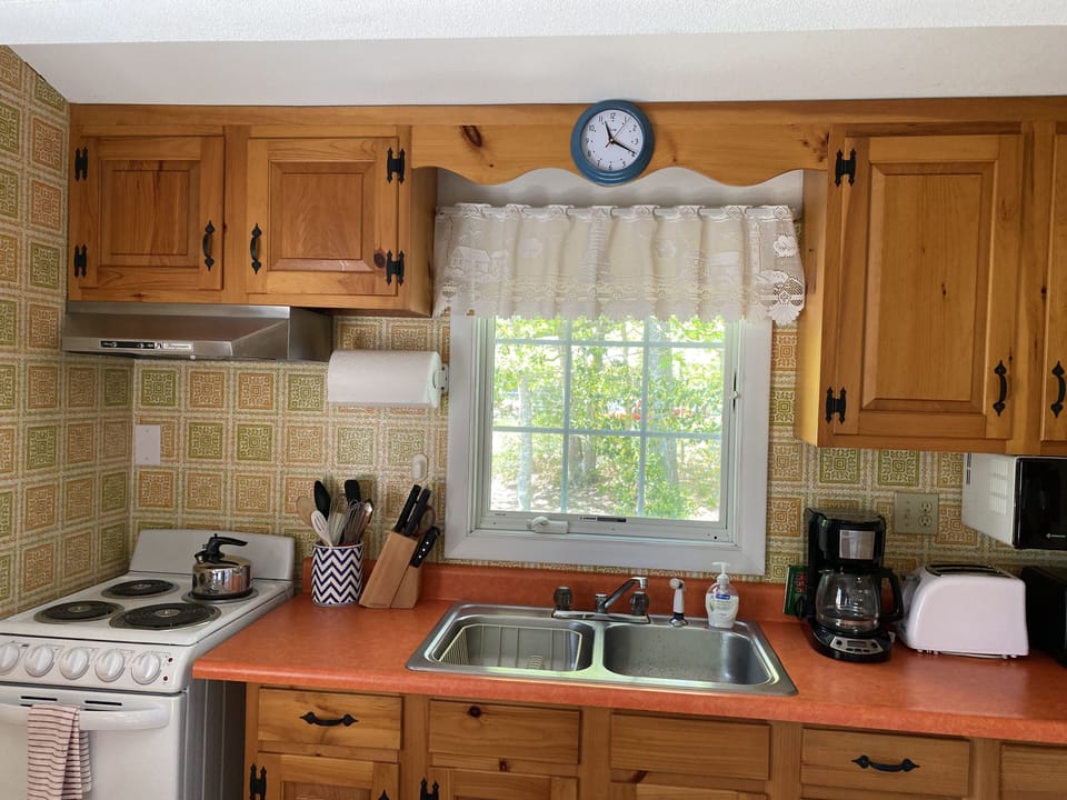 Kitchen stove area.