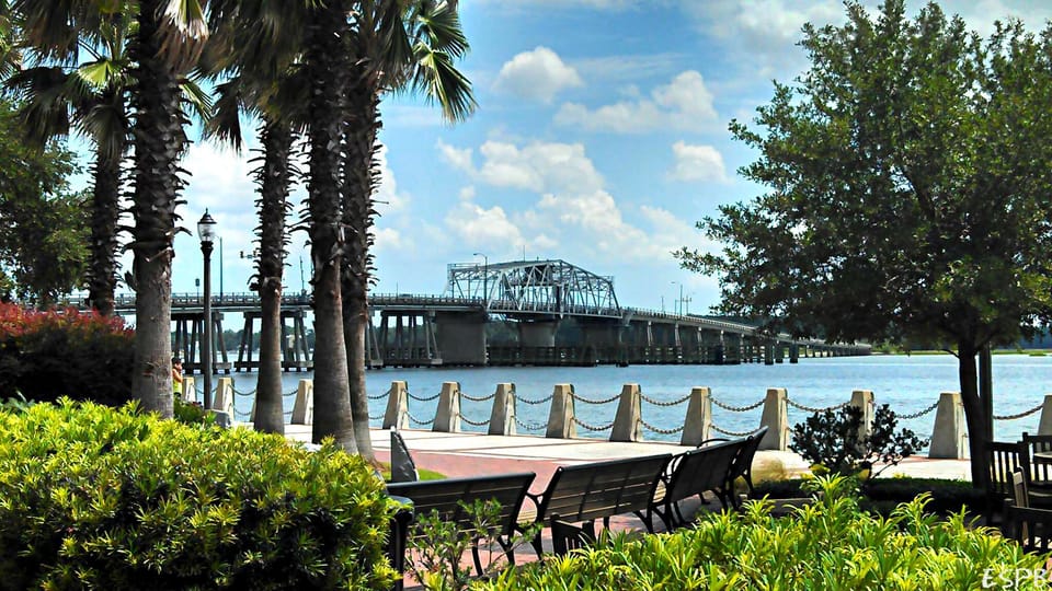Historic swing bridge, downtown Beaufort