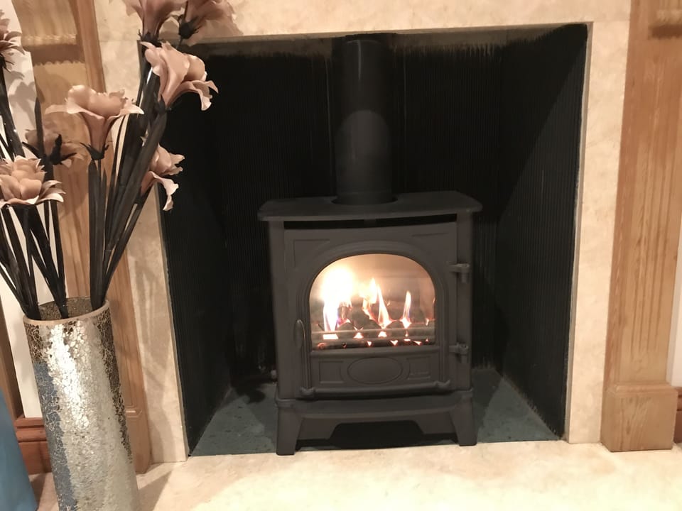 Cosy fire in Lingmell lounge