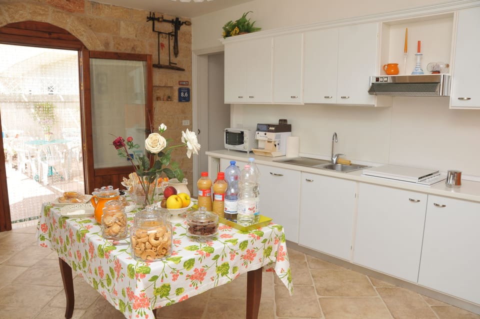 Fridge, stovetop, cookware/dishes/utensils